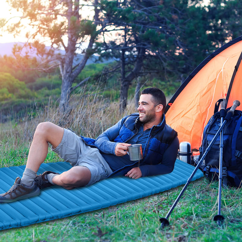 Load image into Gallery viewer, Goplus Inflatable Camping Sleeping Pad, 3 Inch Thick Camping Pad, Waterproof &amp; Comfortable Sleeping Mat

