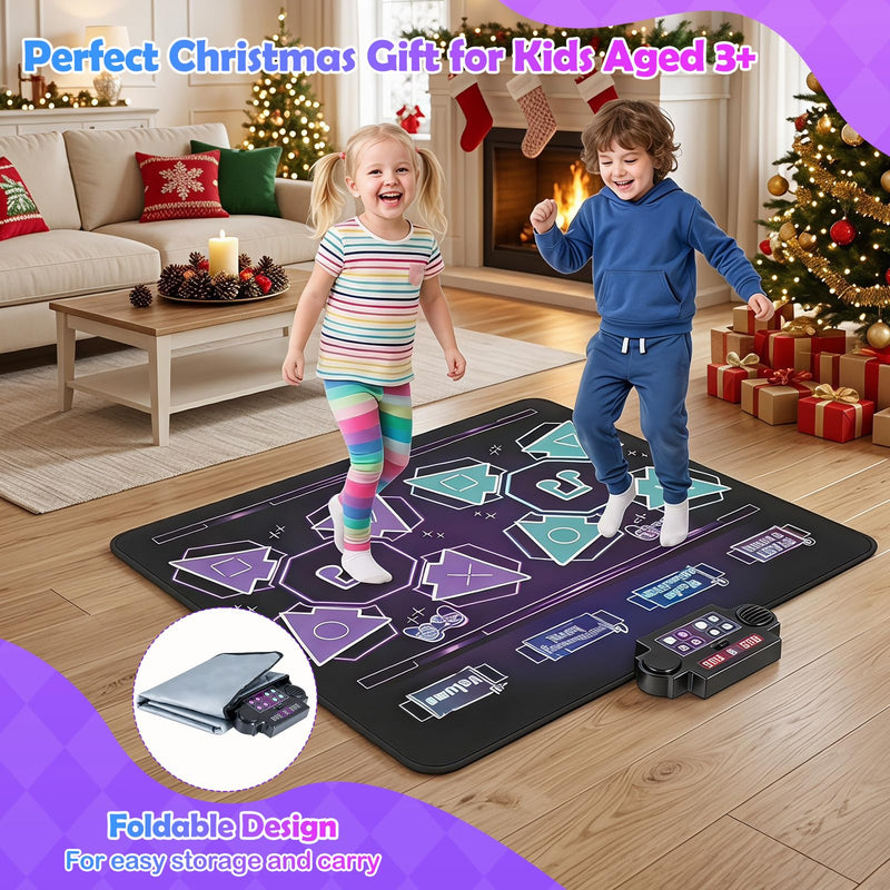 Load image into Gallery viewer, Goplus 2-Player Dance Mat Electronic Dancing Music Playmat for Kids Toddlers Boys Girls
