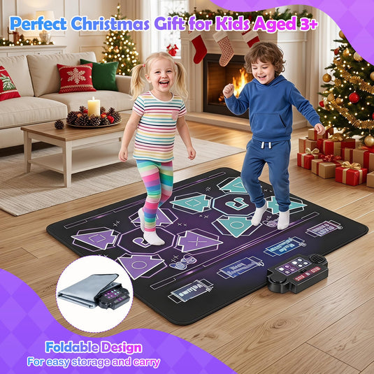 Goplus 2-Player Dance Mat Electronic Dancing Music Playmat for Kids Toddlers Boys Girls