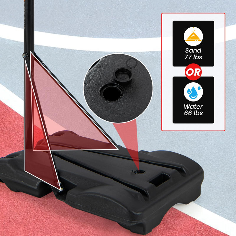 Load image into Gallery viewer, Goplus Portable Basketball Hoop Outdoor, Height Adjustable Basketball Goal System with Fillable Base &amp; 2 Smooth Wheels
