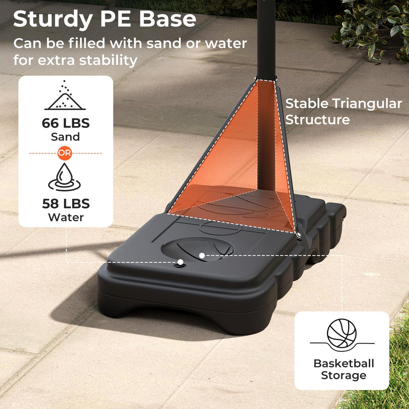 Load image into Gallery viewer, Kids Portable 3.3-7 FT Adjustable Basketball Goal System
