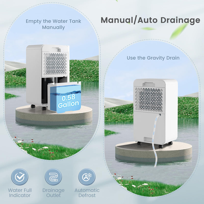 Load image into Gallery viewer, 32 Pints Dehumidifier with Sleep Mode, 24H Timer, 3-Color LED Indicator Light &amp; Child Safety Lock, for Space up to 2500 Sq. Ft
