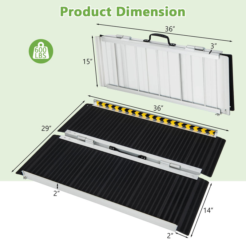 Load image into Gallery viewer, Goplus Portable Aluminum Wheelchair Ramp
