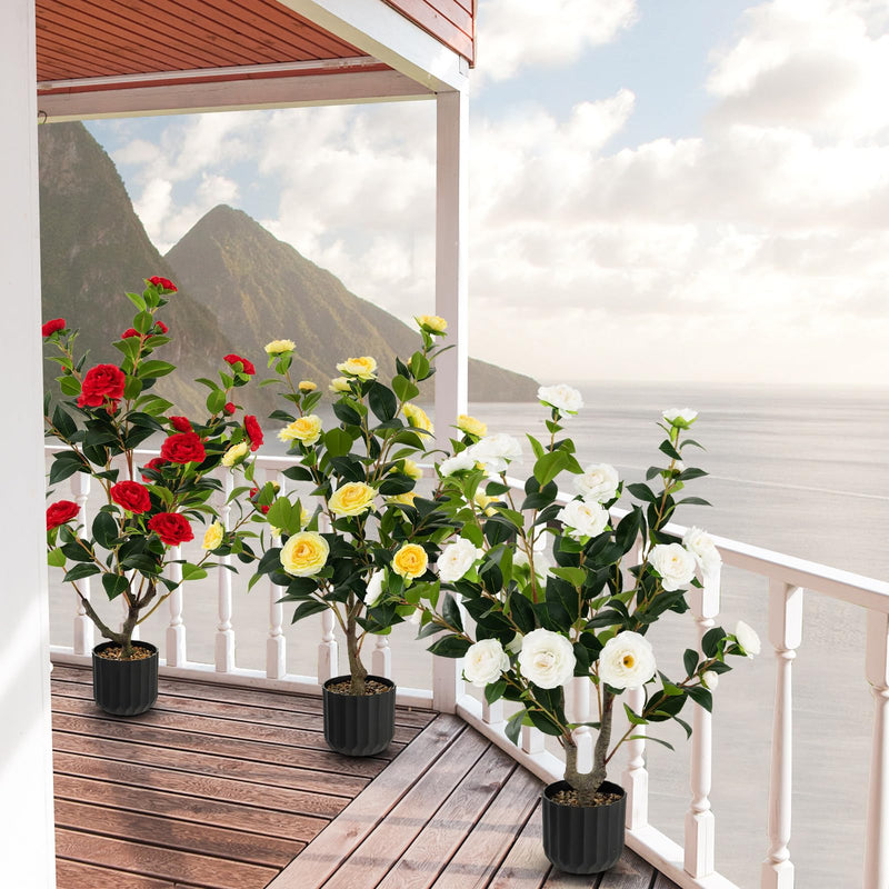 Load image into Gallery viewer, 38&quot; Artificial Camellia Tree - Goplus
