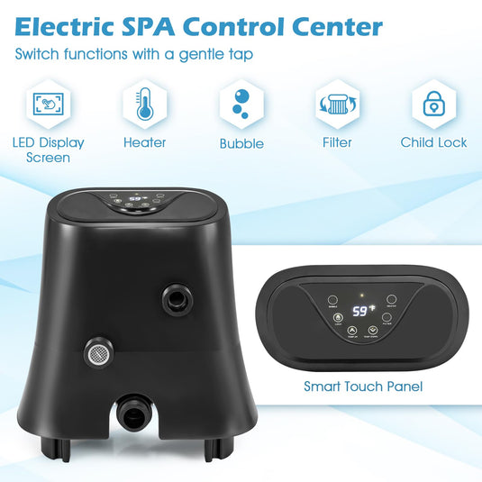 Goplus Inflatable Hot Tub SPA Person Portable Pool Hottub with 130 Air Jets