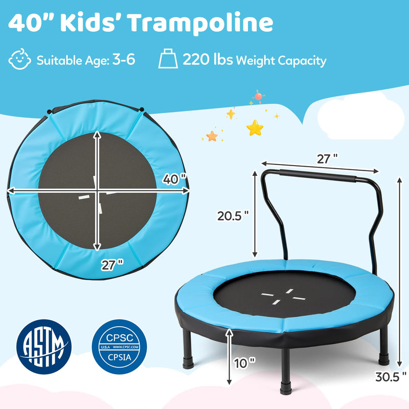 Load image into Gallery viewer, Goplus 40&quot; Trampoline with Foam Handlebar &amp; Safety Pad
