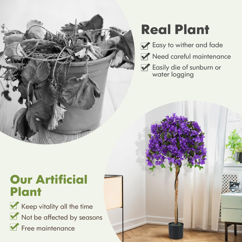 Load image into Gallery viewer, Goplus 53” Bougainvillea Artificial Tree with 576 Flowers
