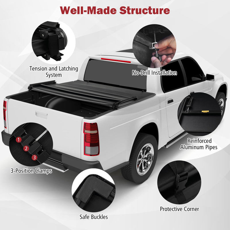 Load image into Gallery viewer, Goplus Soft Quad-Fold Tonneau Cover
