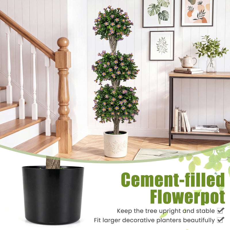 Load image into Gallery viewer, Goplus 51" Artificial Topiary Tree w/3 Topiary Balls | Front Porch Indoor Entryway Home Office Decoration

