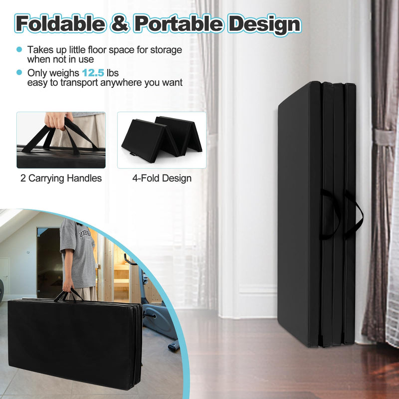 Load image into Gallery viewer, Folding Tumbling Mat with Carry Handles, Hook &amp; Loop Fasteners - Goplus
