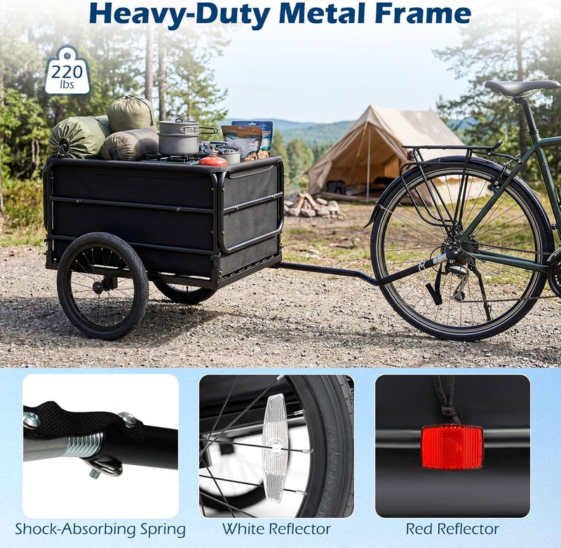 Load image into Gallery viewer, Goplus Bike Cargo Trailer Heavy-Duty Bicycle Wagon Cart(70.5" x 28" x 26")

