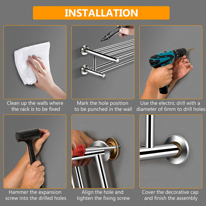 Load image into Gallery viewer, Goplus 24&#39;&#39; Towel Rack, Stainless Steel Metal Bathroom Towel Bar
