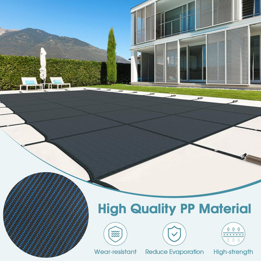 Goplus Safety Pool Cover, Fits 40FTx20FT Inground Swimming Pools, Rectangle Winter Leaf Pool Cover