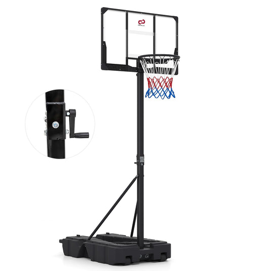 Goplus 10 FT Stepless Adjustable Basketball Goal System w/Fillable Base
