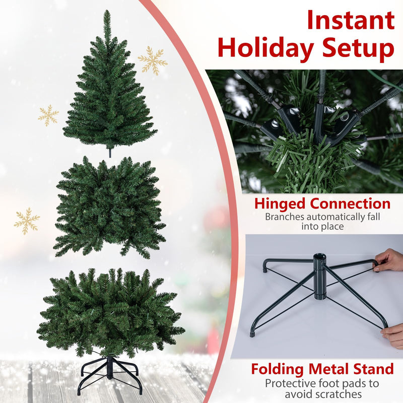 Load image into Gallery viewer, Goplus 5ft/6ft/7ft/8ft Pre-Lit Pencil Christmas Tree with Warm White and Colorful Lights
