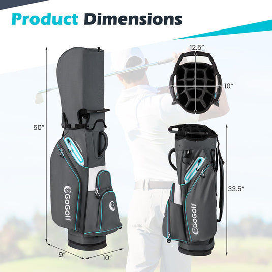 Goplus Lightweight Portable Golf Bag with 14-Way Divider Top for Men Women