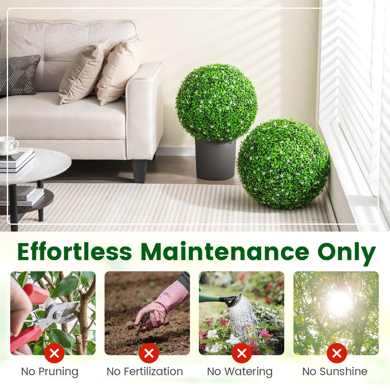 Load image into Gallery viewer, Goplus 2 PCS 19.5 Inch Artificial Plant Topiary Ball, Round Holly Faux Boxwood Balls
