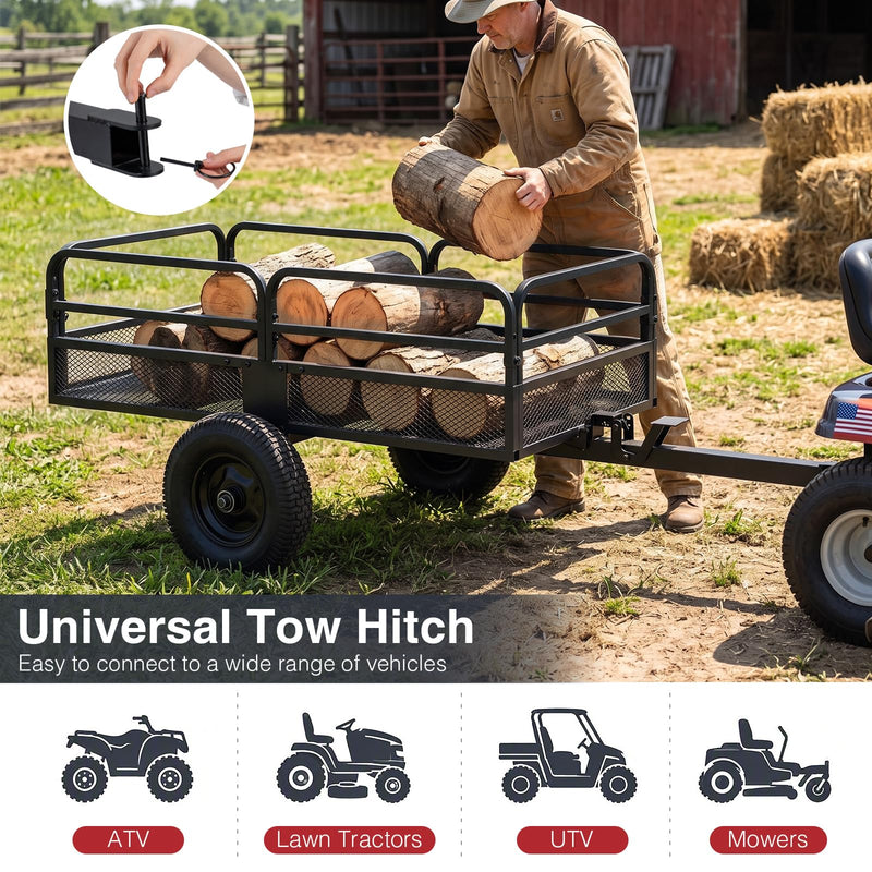 Load image into Gallery viewer, Goplus 1540 LBS Capacity 17.6 Cu. Ft Heavy Duty Metal Dump Cart Trailer

