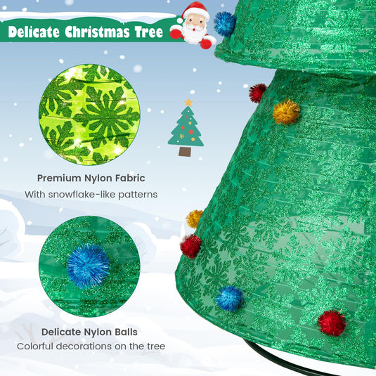 Goplus 6.5FT Pull-Up Christmas Tree with 200 Warm White LED Lights
