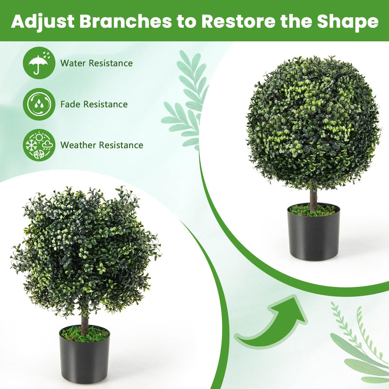 Load image into Gallery viewer, Goplus 22&quot; Artificial Boxwood Topiary Ball Tree

