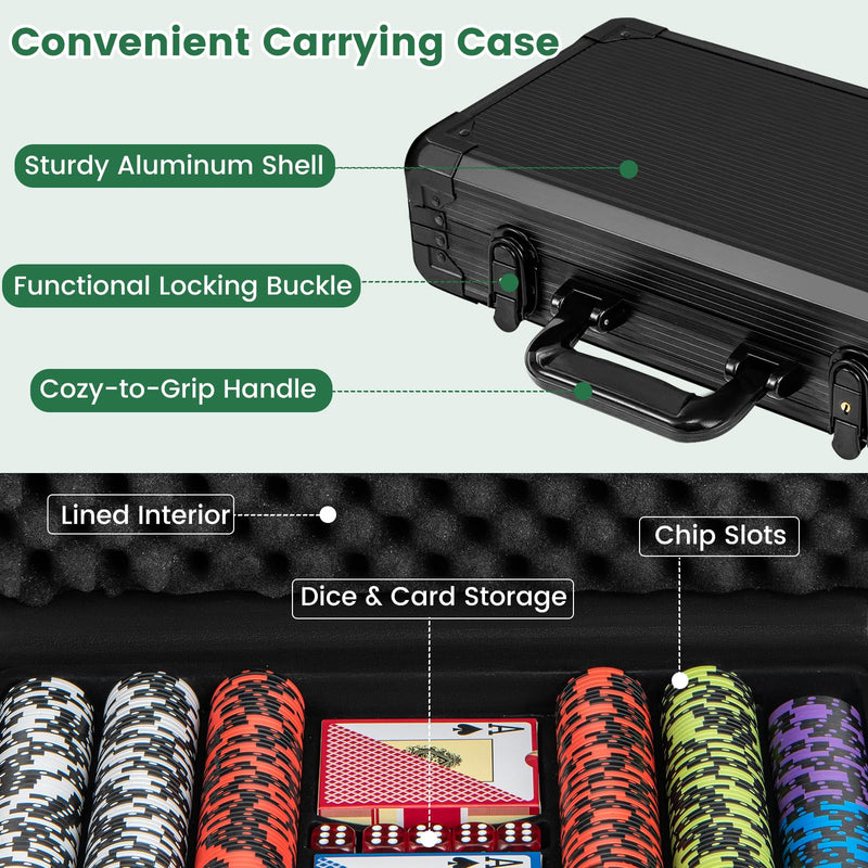 Load image into Gallery viewer, Goplus Poker Chip Set, 300 PCS/500 PCS 14 Gram Clay Poker Chips
