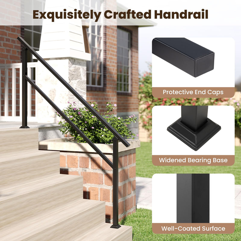 Load image into Gallery viewer, Goplus Handrail for Outdoor Steps with Installation Kit Fits 0-5 Steps
