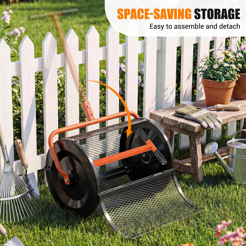 Load image into Gallery viewer, Goplus Compost Spreader 24" Peat Moss Spreader Roller

