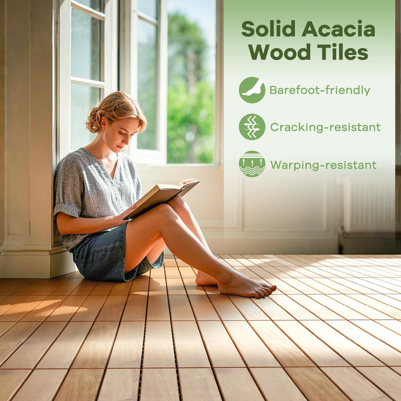 Load image into Gallery viewer, 12&quot; x 12&quot; Snap-Lock Outdoor Interlocking Flooring Tiles 30 Pcs
