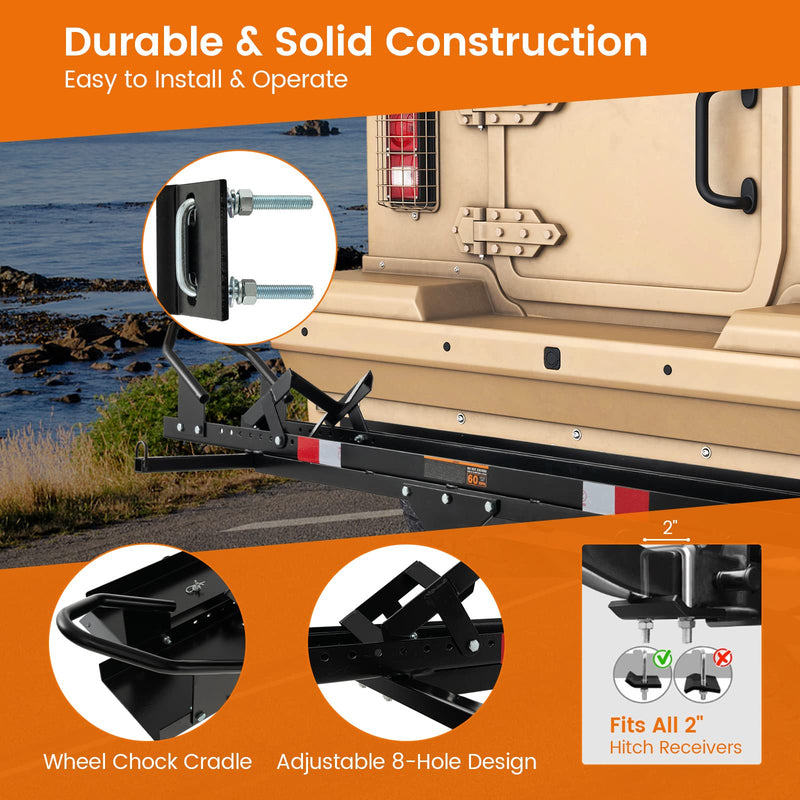 Load image into Gallery viewer, 600 LBS Motorcycle Carrier Dirt Bike Rack Hitch Mount Hauler Heavy Duty with Loading Ramp - GoplusUS
