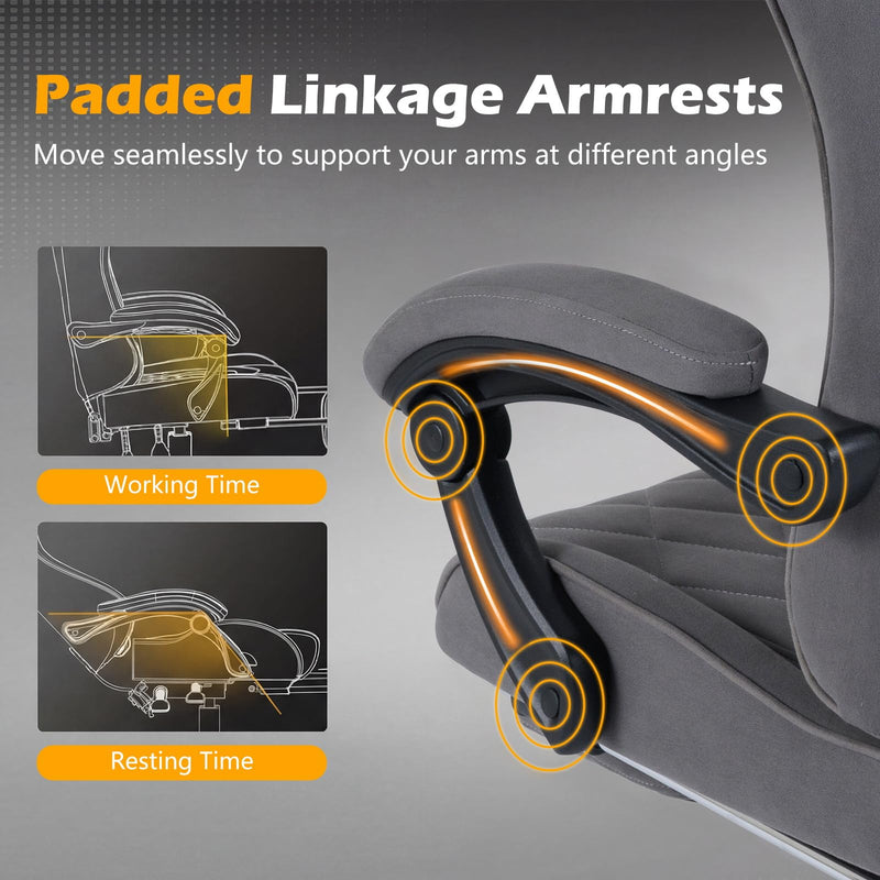 Load image into Gallery viewer, Goplus Ergonomic Gaming Chair with Linkage Armrests &amp; Detachable Headrest for Home Office
