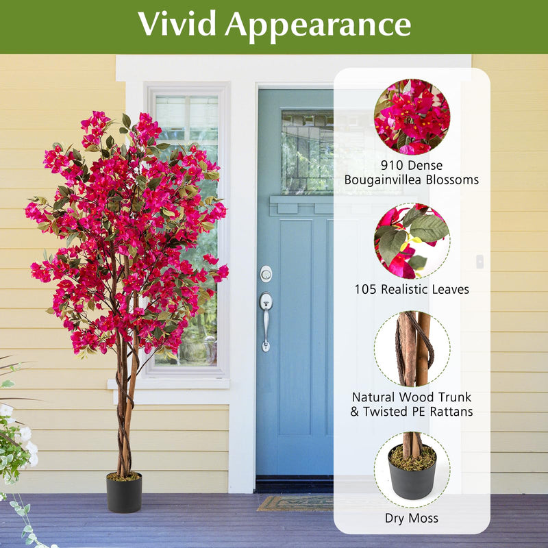 Load image into Gallery viewer, Goplus 6 FT Bougainvillea Artificial Tree Artificial Plants for Indoor Decor

