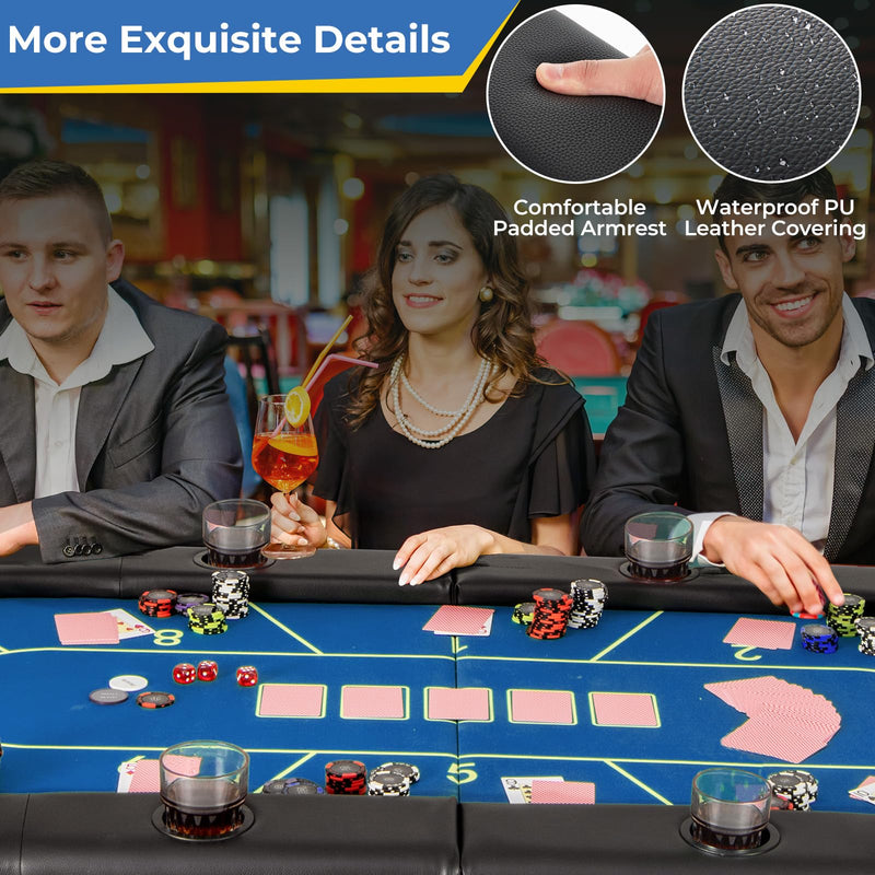 Load image into Gallery viewer, Goplus 72 x 36 x 30.5 Inch Foldable Poker Table with 8 Cup Holders
