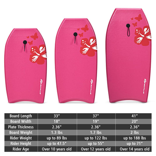 Super Lightweight Bodyboard, 37-41'' Body Board with EPS Core