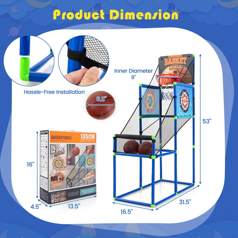 Load image into Gallery viewer, Goplus 2 in 1 Indoor Outdoor Basketball Game Set w/Electronic Scoreboard &amp; Sound Effect
