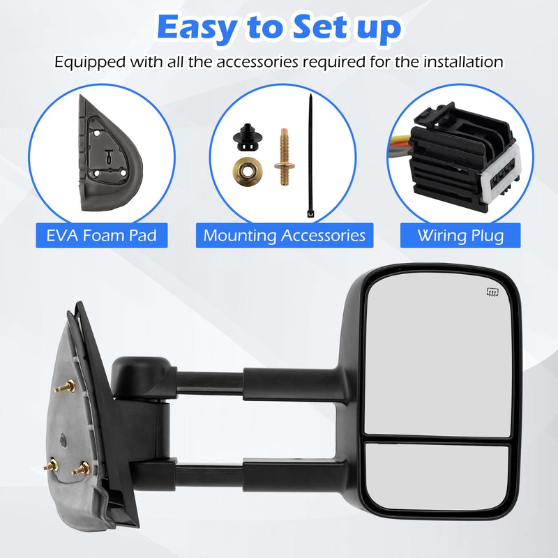 Load image into Gallery viewer, Goplus Heated Tow Mirrors for 2007-2012 Chevy Silverado GMC Sierra 1500/2500/3500 Yukon
