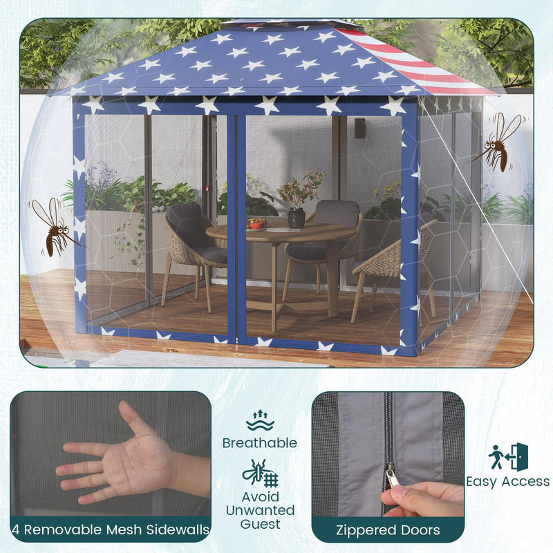 Load image into Gallery viewer, Goplus 11 ft × 11 ft Pop up Gazebo w/Mesh Netting Sidewalls Vented Top Drainage Holes
