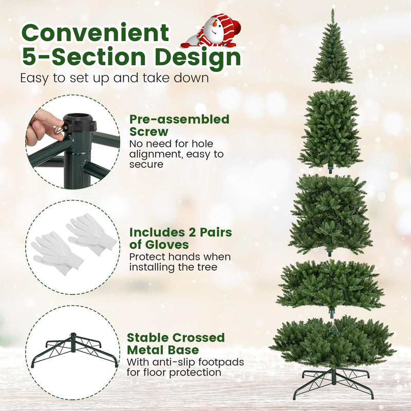 Load image into Gallery viewer, Goplus 12ft Pre-Lit Artificial Christmas Tree with 360° Quick Power Connector
