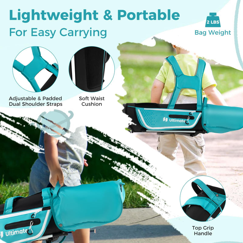 Load image into Gallery viewer, Goplus Junior Complete Golf Club Set for Kids, Right Hand Golf Clubs with Stand Bag, Rain Hood
