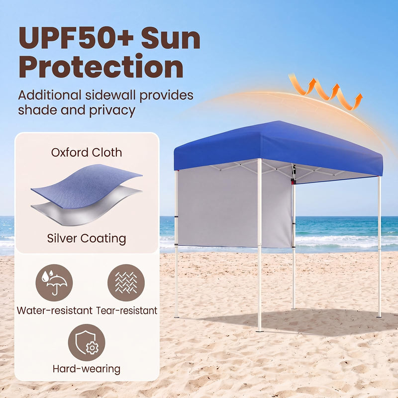 Load image into Gallery viewer, Goplus 6 x 4 FT Pop Up Canopy UPF50+ Easy Setup Tent w/ 1 Half Sidewall
