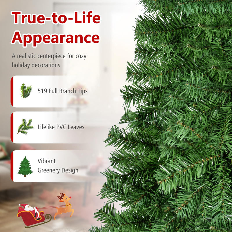 Load image into Gallery viewer, Goplus 5 FT Artificial Christmas Tree | Unlit Xmas Tree with 519 Full Branch Tips &amp; Folding Metal Stand
