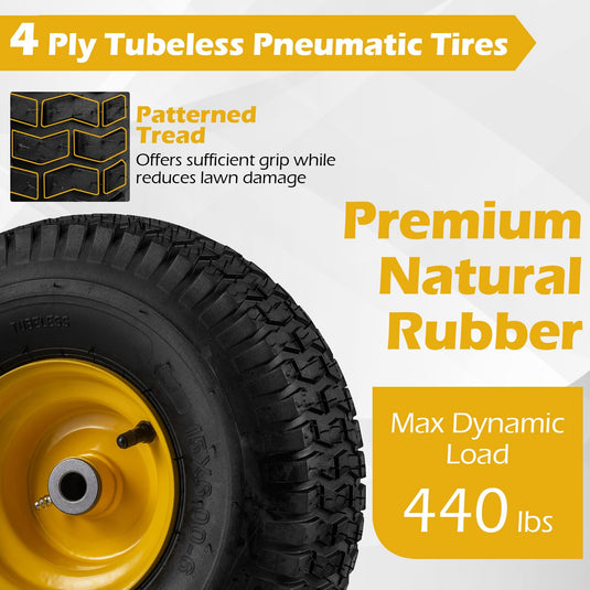 Goplus 15 x 6.00-6 Tubeless Tires & Wheels (2 Pack)