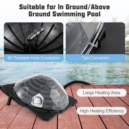 Goplus Solar Dome Swimming Pool Heater Above Ground, Pool Solar Heater