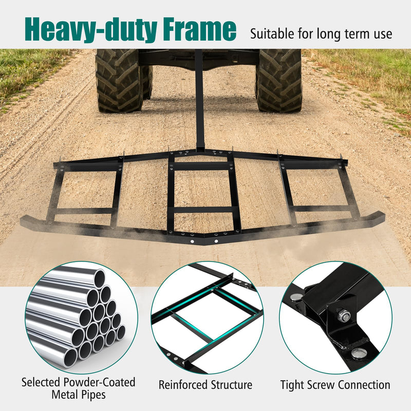 Load image into Gallery viewer, Goplus 84" Wide Driveway Drag Tow Behind Landscape Leveling Rake w/Reinforced Bars
