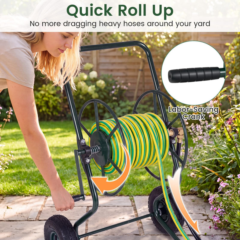Load image into Gallery viewer, Goplus Heavy Duty Garden Hose Reel Cart | Holds up to 300 FT of 5/8" Hose
