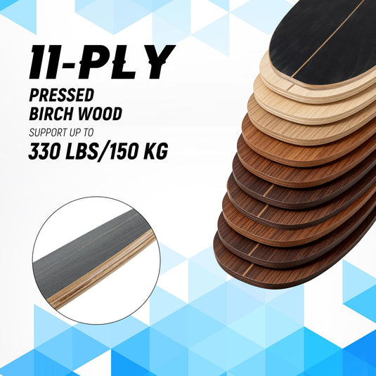 Goplus Wooden Balancing Board with Cork Roller and Storage Rack to Exercise and Build Core Strength