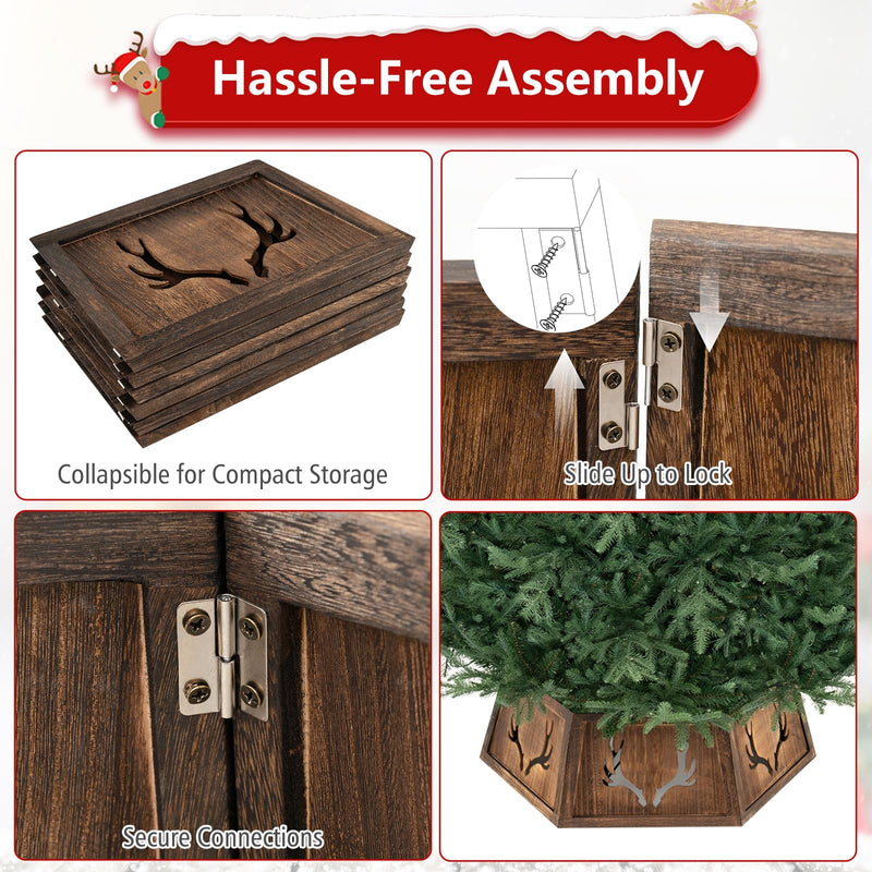Load image into Gallery viewer, Goplus 31.5" Wood Christmas Tree Collar |  Fits up to 6 ft-9 ft Christmas Tree
