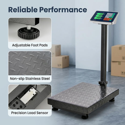 Goplus 660 LBS Foldable Postal Scale | Digital Floor Platform Weighing Scale