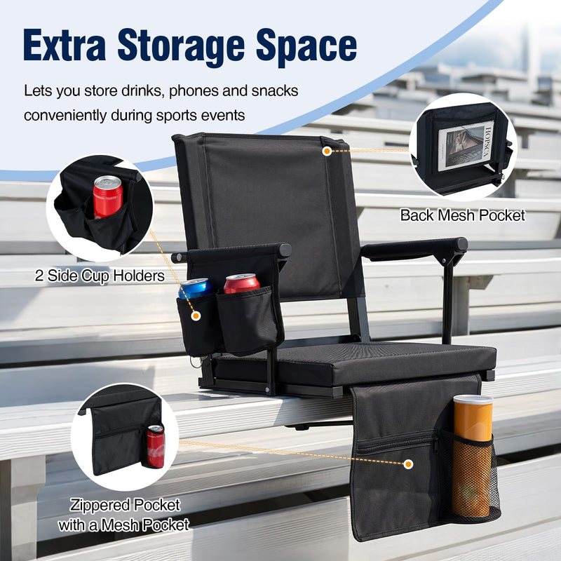 Load image into Gallery viewer, Goplus 2 Pack Stadium Seats for Bleachers with Back Support &amp; Cup Holders
