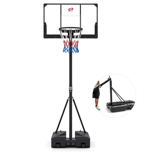 Goplus 10 FT Stepless Adjustable Basketball Goal System w/Fillable Base