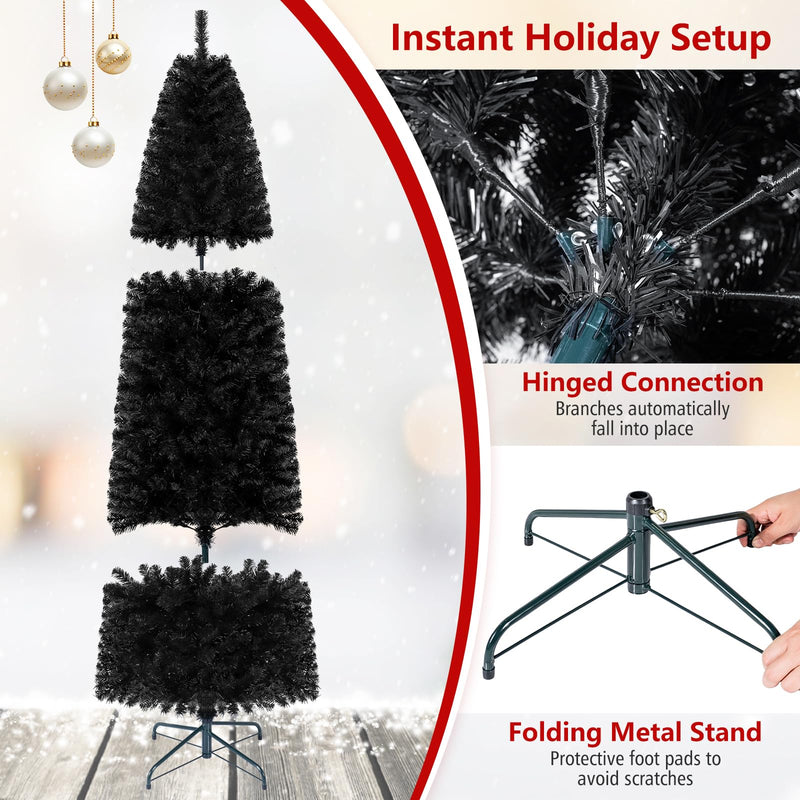 Load image into Gallery viewer, Goplus 7FT/8FT Pencil Christmas Tree with 8 Lighting Modes | Slim Artificial Fir Xmas Tree
